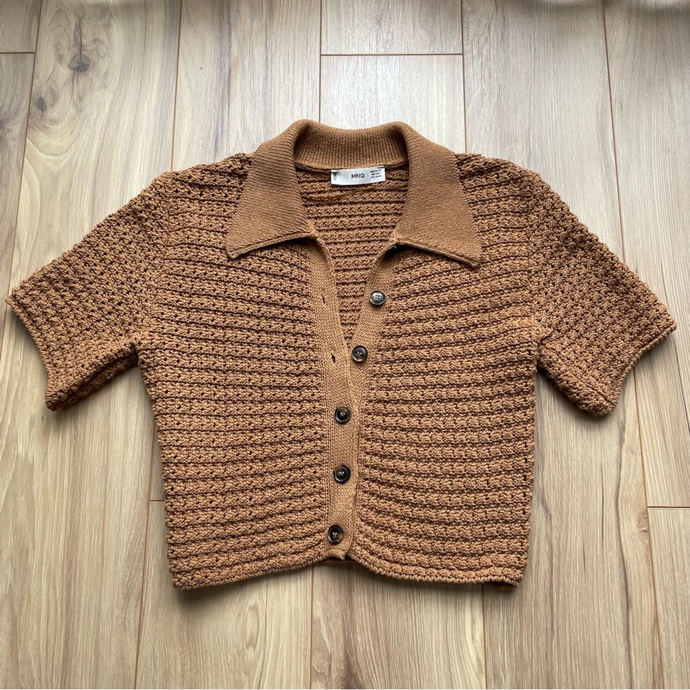 MANGO | Knit Polo Collared Top